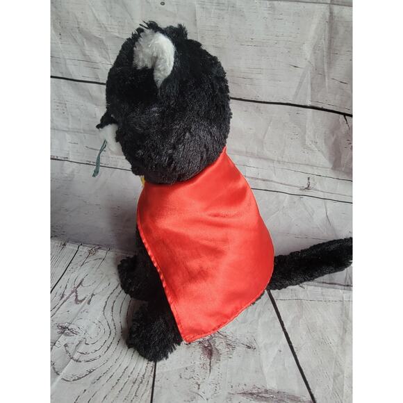 Unipak stuffed tuxedo black & white super hero cat kitty with red cape 10 inch - Picture 3 of 9